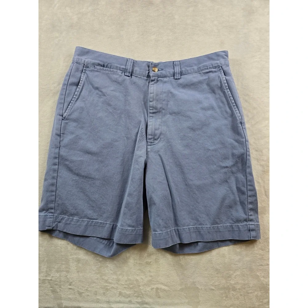Polo Ralph Lauren Chino Shorts Mens 34 Blue Gray 100% Cotton Flat Front Classic